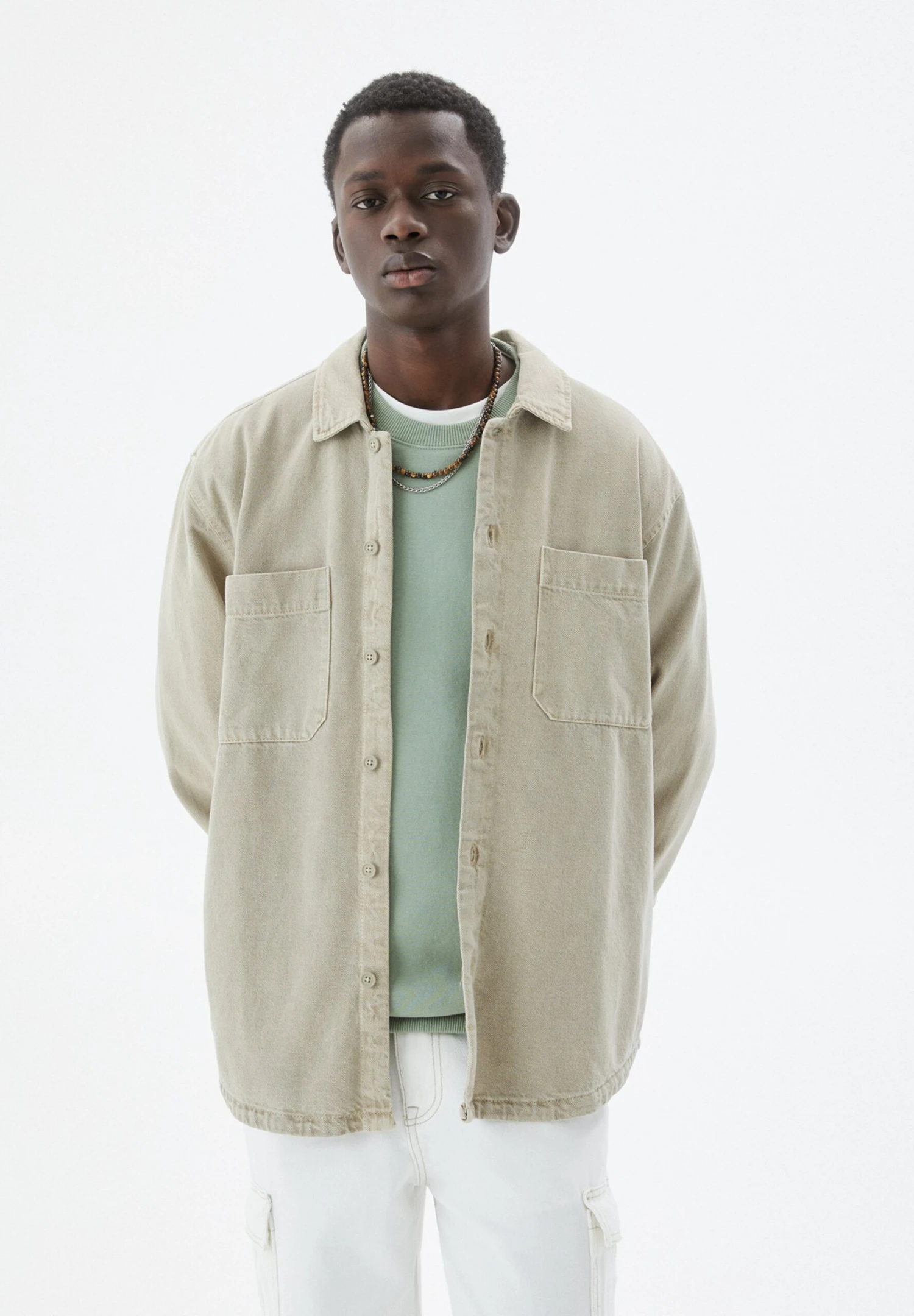 PULL & BEAR Long Sleeve- Camicia - Ochre 3 PULL & BEAR Long Sleeve- Camicia - Ochre