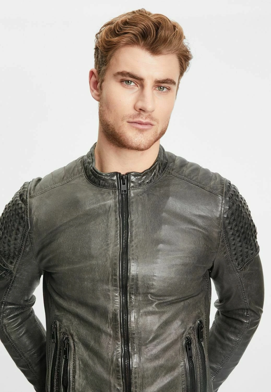 GIPSY Mahon- Giacca Di Pelle - Anthracite 6 GIPSY Mahon- Giacca Di Pelle - Anthracite - immagine 4