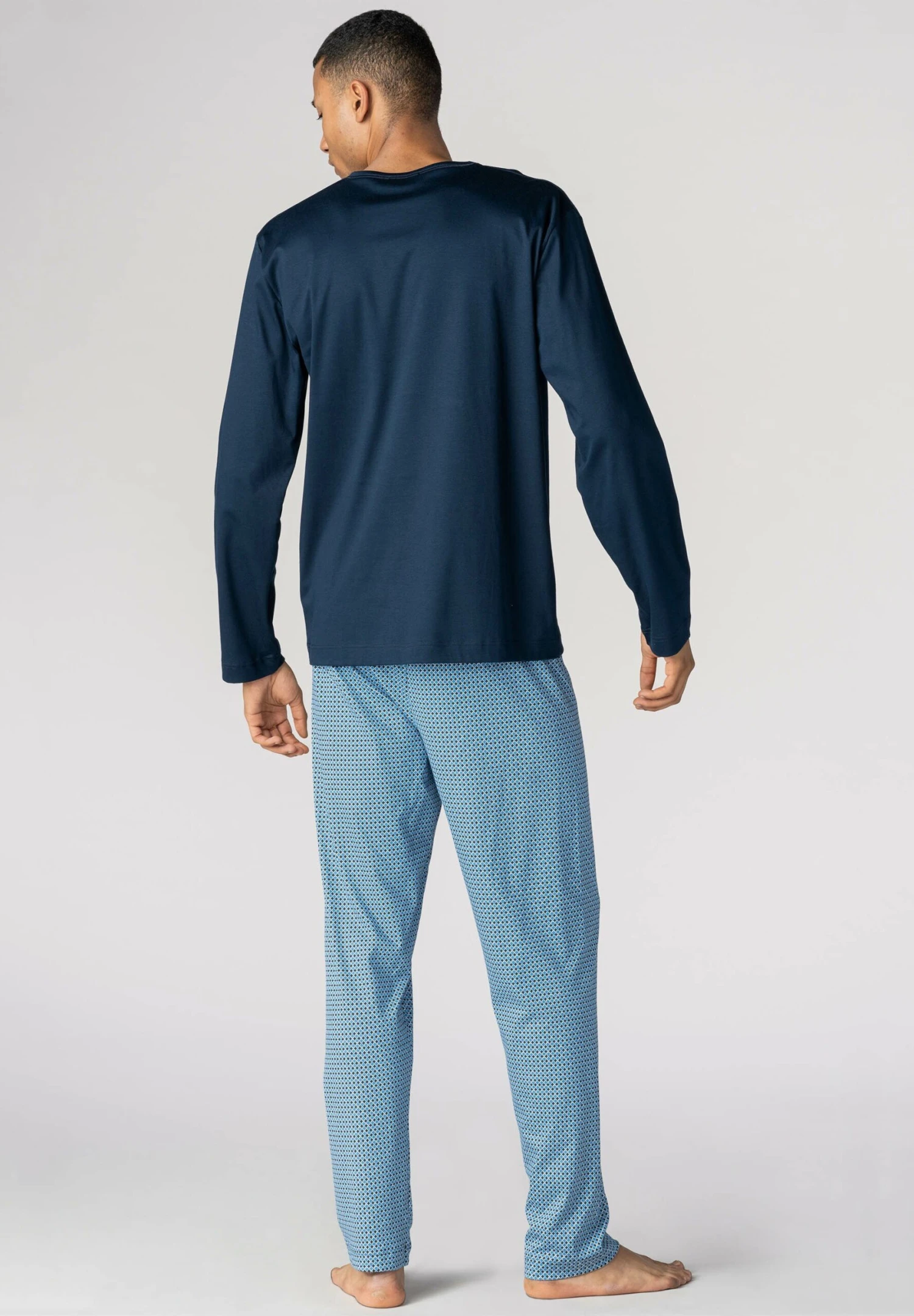 MEY Langer Schlafanzug - Pigiama - Yacht Blue 4 MEY Langer Schlafanzug - Pigiama - Yacht Blue - immagine 2