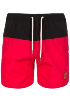 URBAN CLASSICS Block - Shorts Da Mare - Black/Red