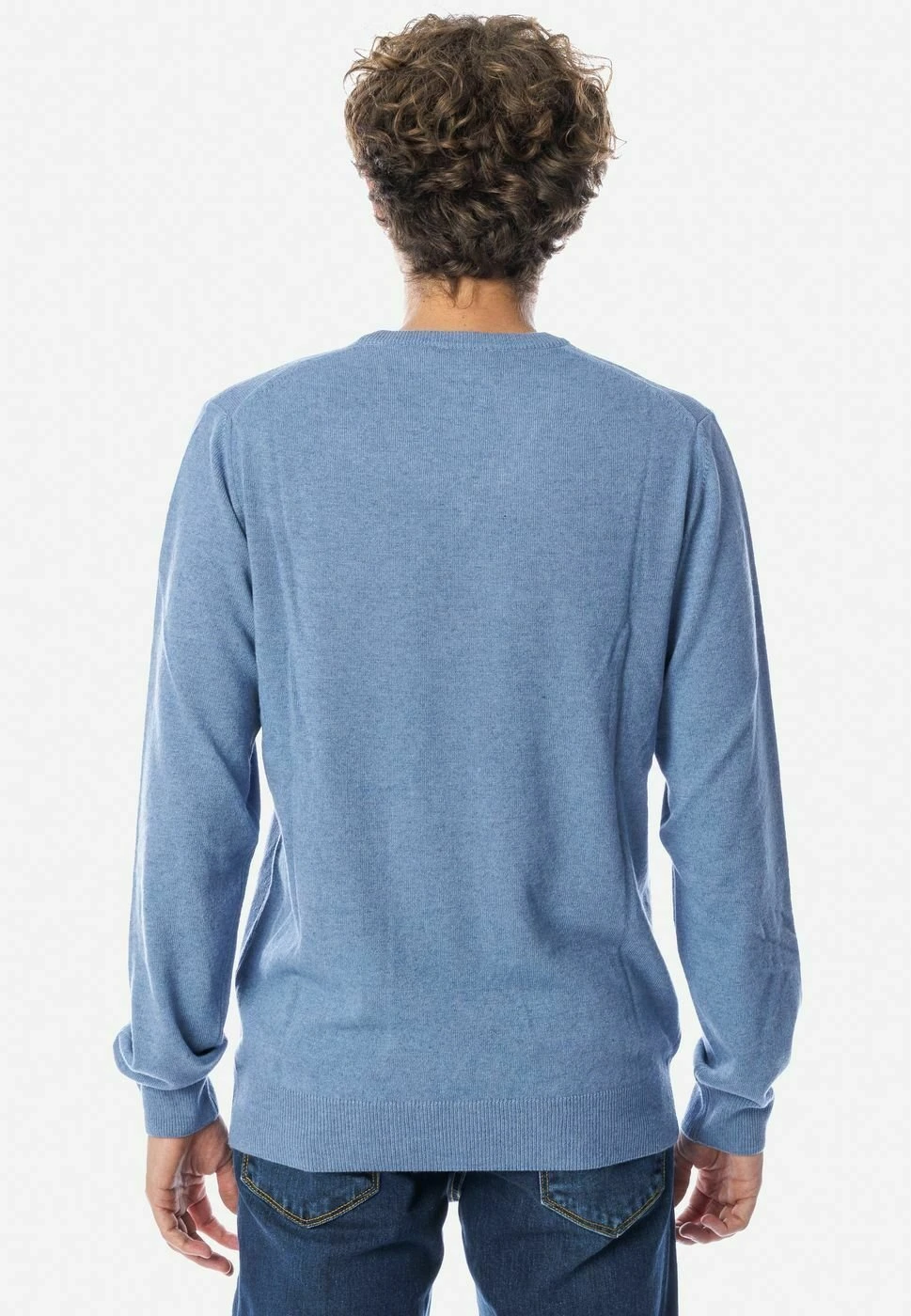 Scollo A V - Maglione - Denim 5 Scollo A V - Maglione - Denim - immagine 3