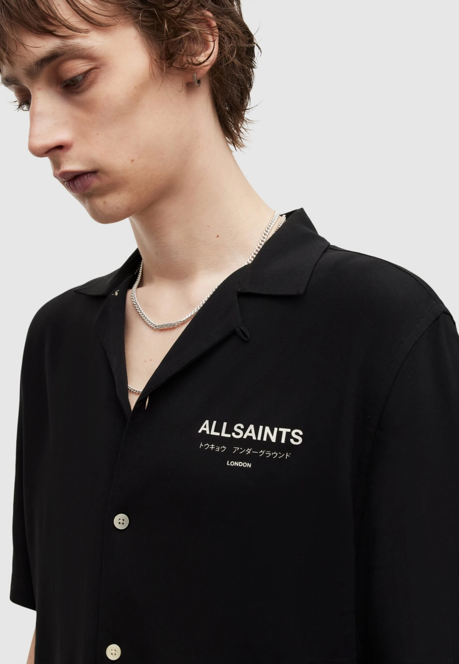 AllSaints Underground Ss - Camicia - Black 4 AllSaints Underground Ss - Camicia - Black - immagine 2