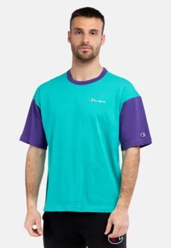 CrewneckT-Shirt Con StampaTurquoise/Navy Uomo T-shirt E Polo C0T22O019-L11