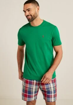 Next Lightweight Short Pyjama SetPigiamaGreen Pink Check Uomo Per La Notte NX382M04X-M12