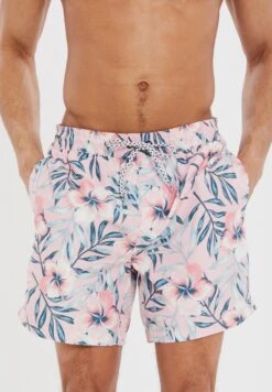 Threadbare AtollaShorts Da MarePink Uomo Moda Mare THC82H01B-J11
