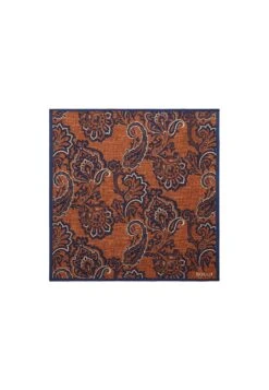 Macro Paisley PrintFazzoletti Da TaschinoOrange Uomo Cravatte E Accessori BQ152R00T-H11