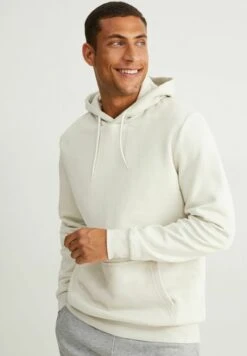 Felpa Con CappuccioCremewhite Uomo Maglieria E Felpe C6F22S05D-A11