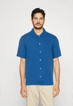 Marc O'Polo Camp Collar Short Sleeves One Rectangular Pocket Slits At Side StyleCamiciaAzur Blue Uomo Camicie MA322D0WA-K11