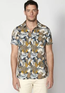 Koroshi Short SleeveCamiciaKaki Khaki Uomo Camicie KOL22D05F-N11