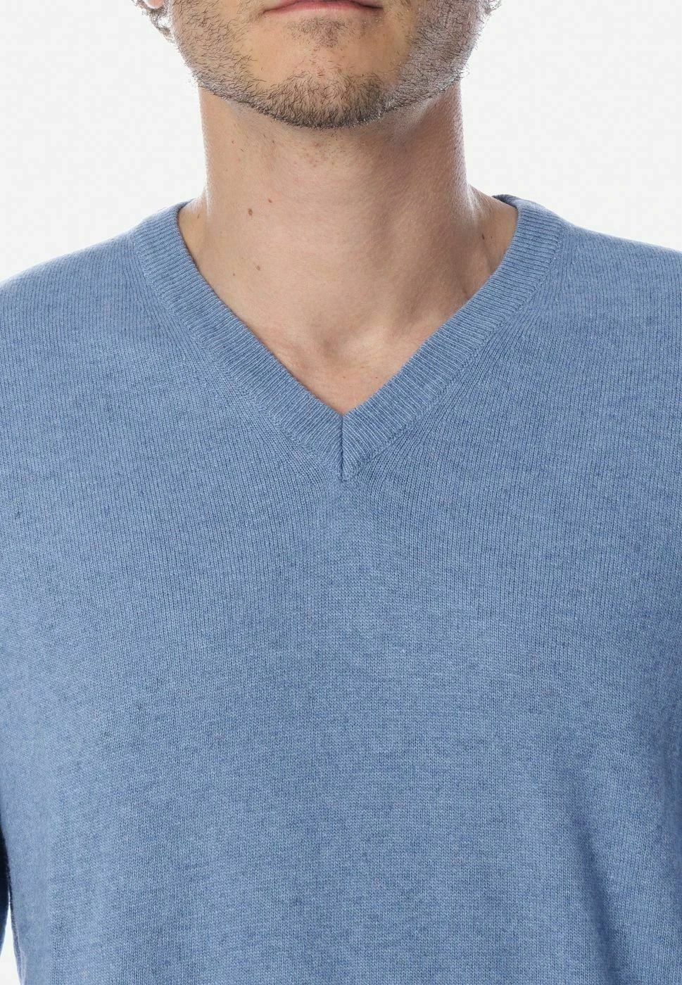 Scollo A V - Maglione - Denim 7 Scollo A V - Maglione - Denim - immagine 5