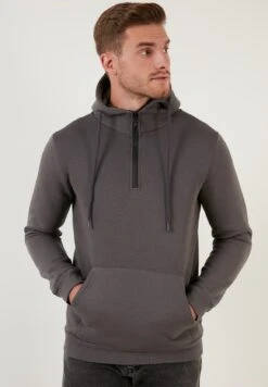 Regular Fit - Felpa Con Cappuccio - Dark Grey