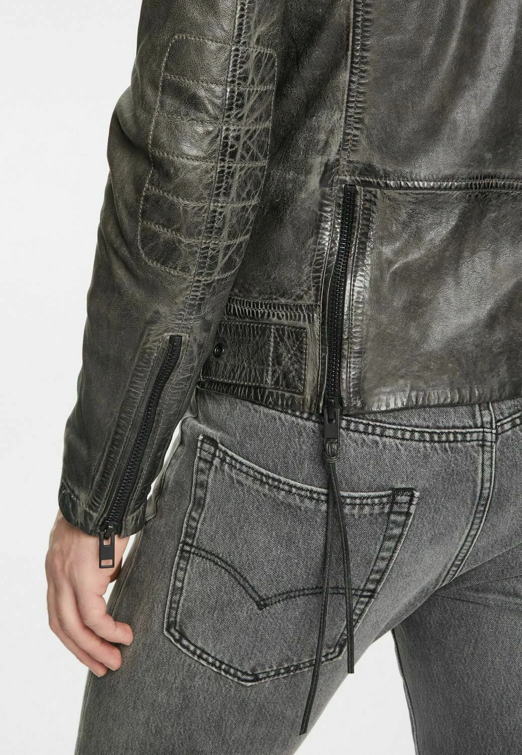 GIPSY Mahon- Giacca Di Pelle - Anthracite 7 GIPSY Mahon- Giacca Di Pelle - Anthracite - immagine 5