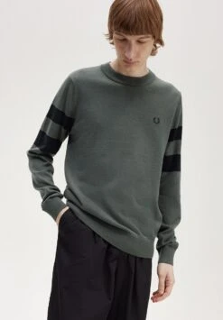 Fred Perry GirocolloMaglioneVerde Uomo Maglieria FR822S02C-M11