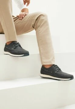 Next Leather Boat ShoesScarpe Da BarcaNavy Blue Uomo Scarpe Con I Lacci NX312M0CN-K11